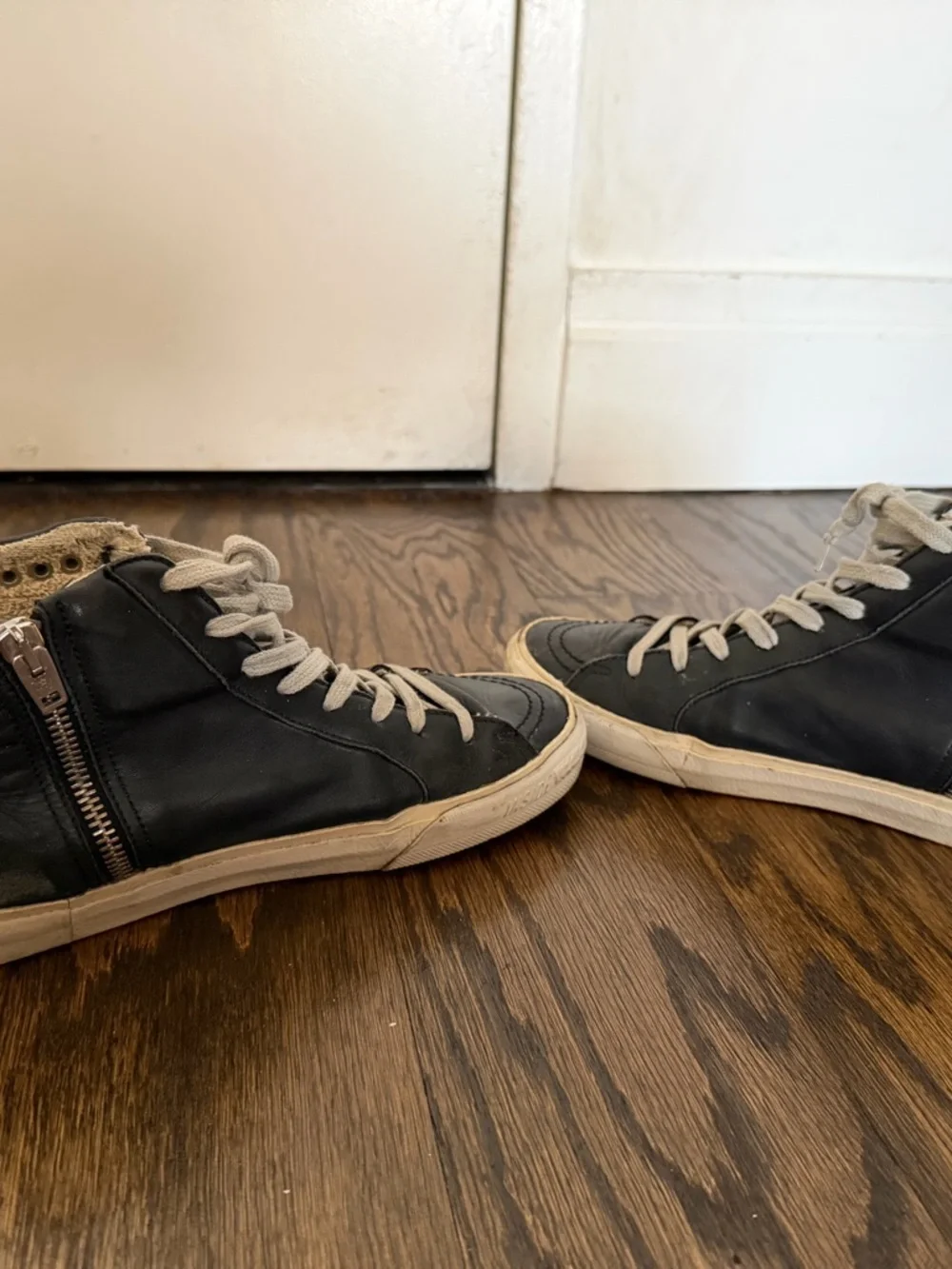Golden Goose Black Studded High-Top Sneakers with White Laces - Picture 5 of 8